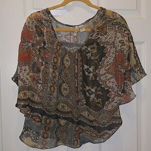 Love Potion butterfly style sheer top Sz. S NWOT